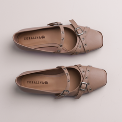 Playa Blanca baletas Planas cuadradas - Coralina