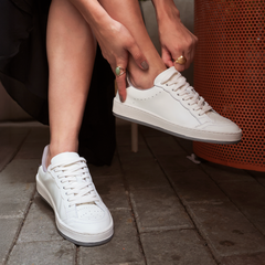 Shining heart leather Sneakers - Coralina