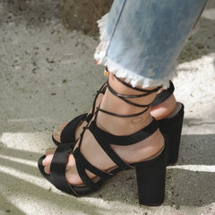 Santorini Heeled Sandals - Coralina 